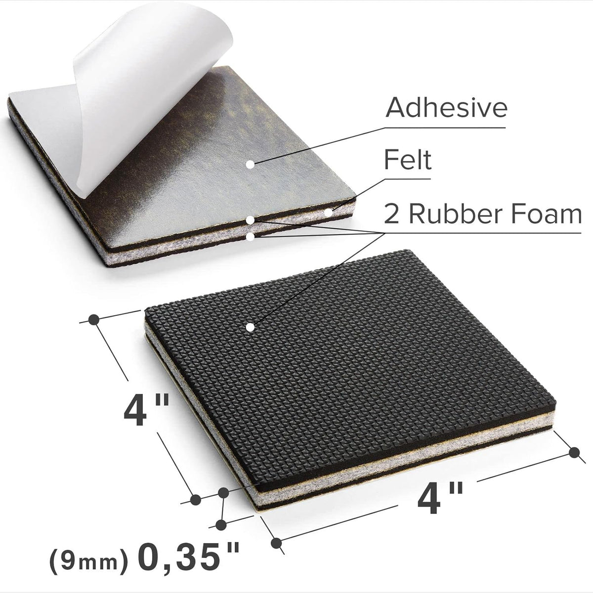 Non Slip Furniture Pads X-PROTECTOR - 8 PCS 4" - Premium Furniture Grippers! Rubber Feet Hardwood