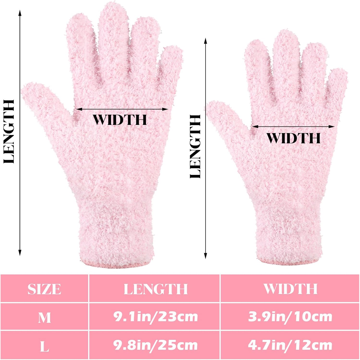 Bencailor 4 Pairs Microfiber Dusting Gloves Washable Reusable Cleaning Gloves Mittens for Plants