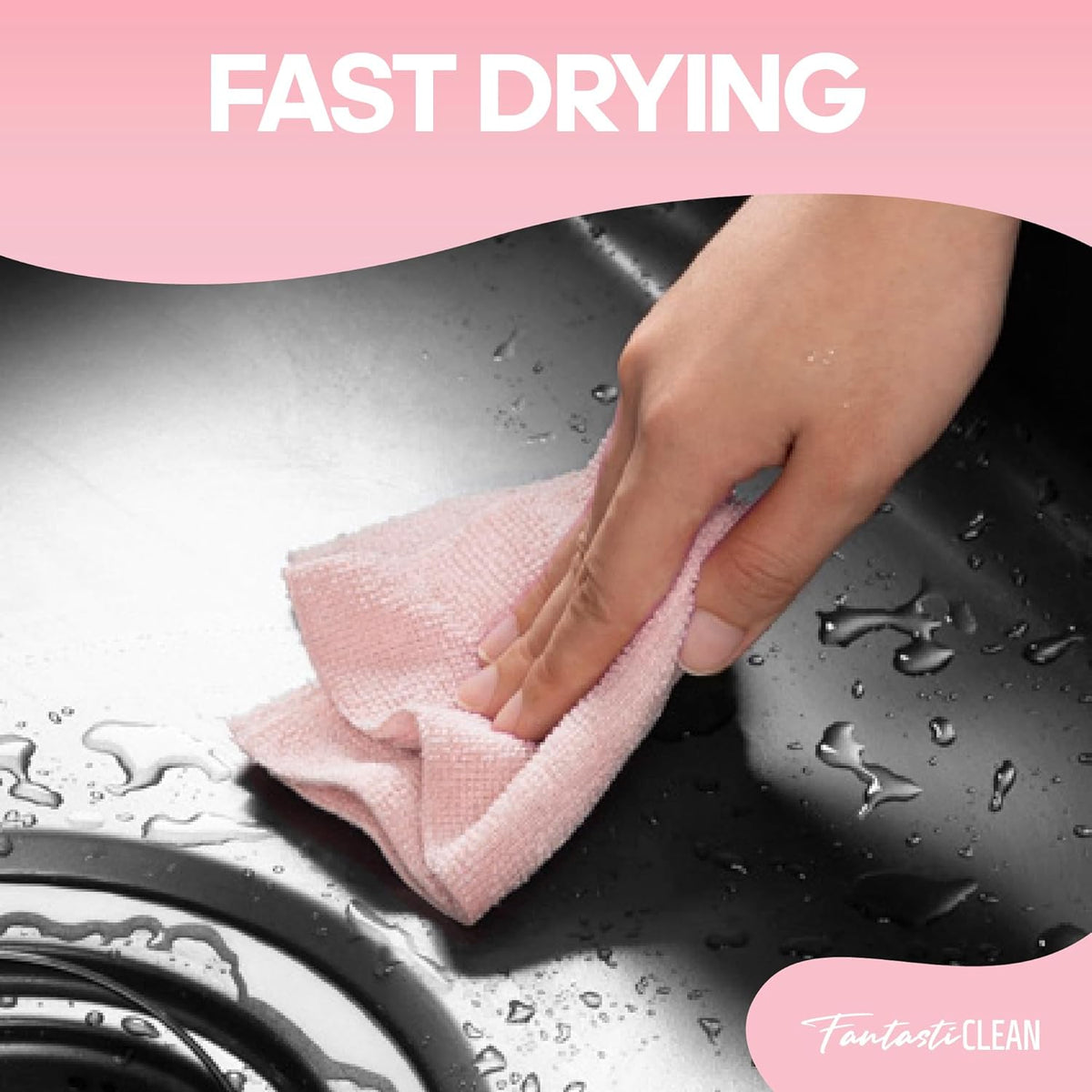 Fantasticlean Microfiber Cleaning Cloth Roll -60 Pack, Tear Away Paperless Towels, 8" x 8"