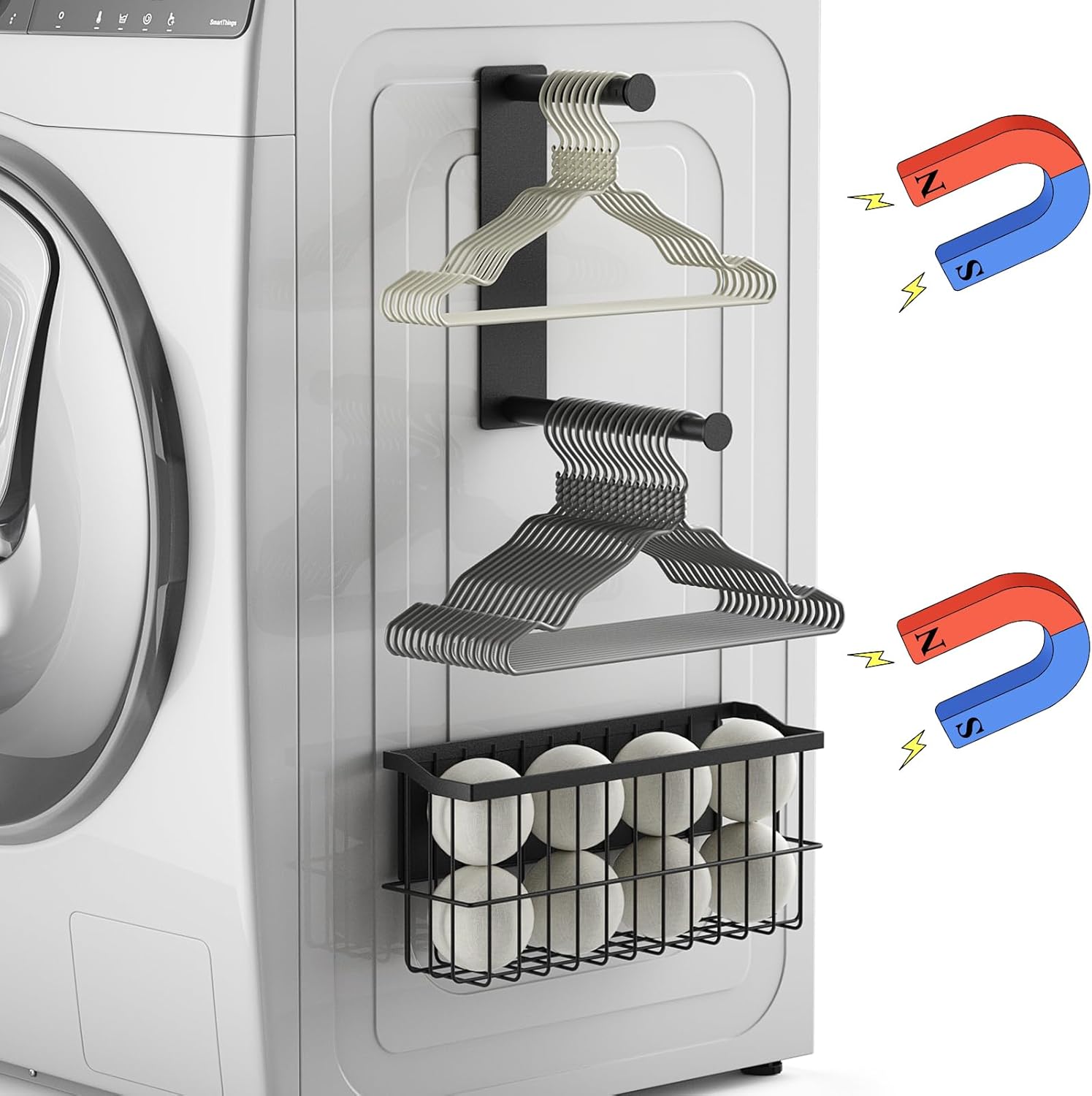 MFTEK Magnetic Dryer Ball Holder and Magnetic Hanger Holder for Laundry Room Organization