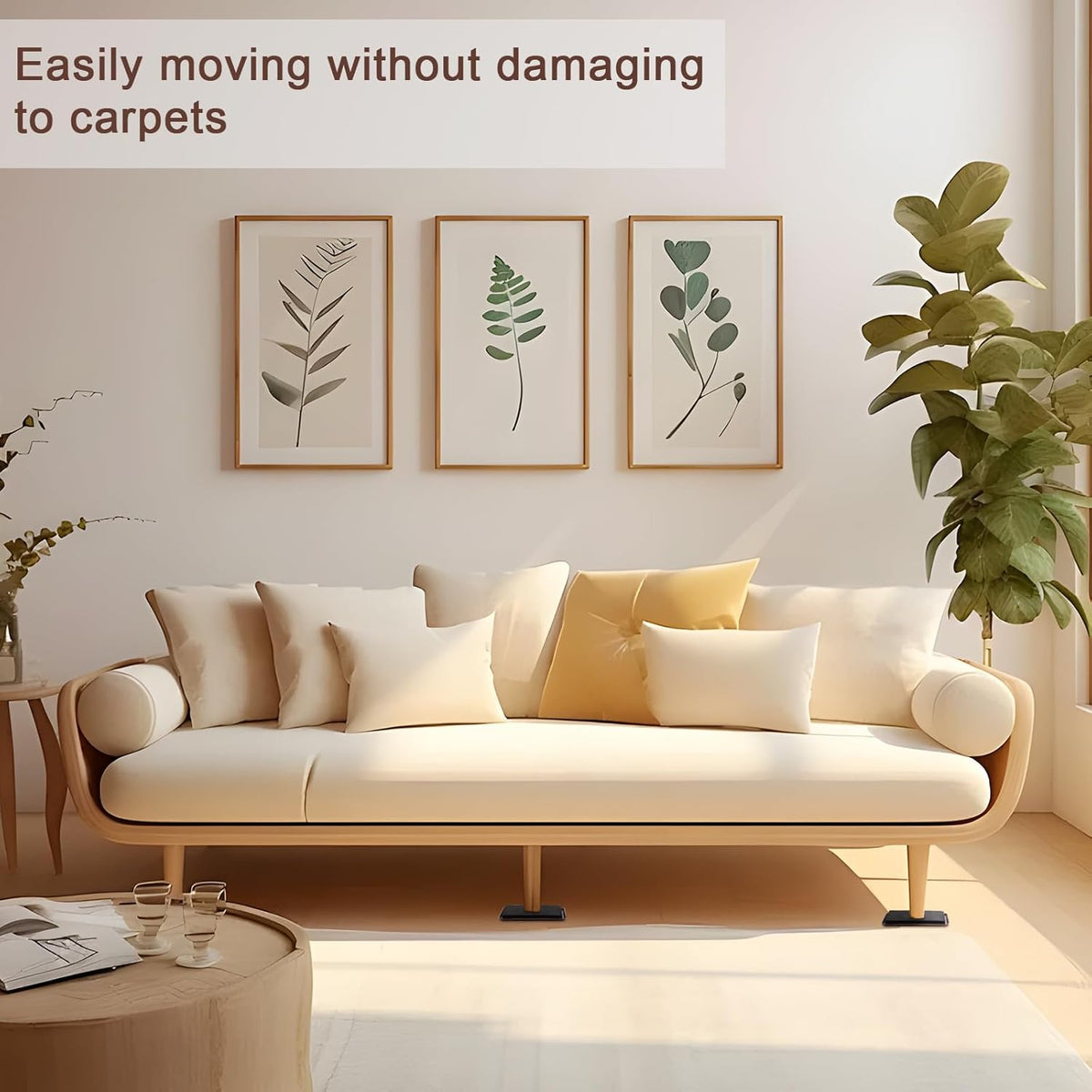 new space 8 Pack Furniture Sliders, 4.7 Inch Sliders for Furniture on Carpet for Sliding Heavy