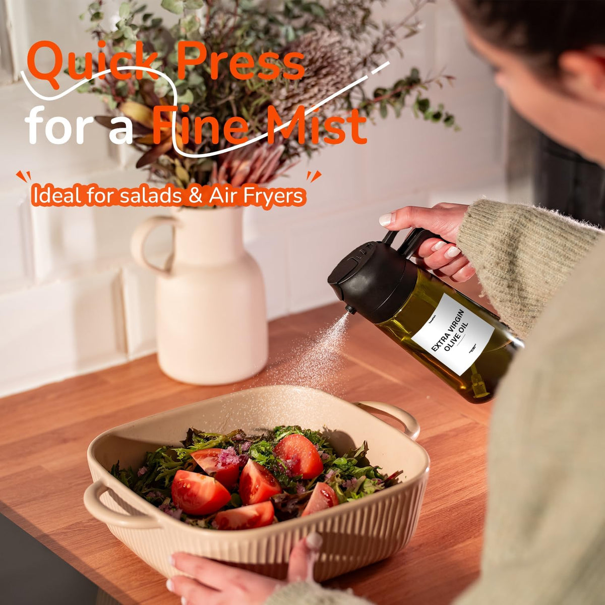 TrendPlain - Original 16oz/470ml Olive Oil Dispenser Bottle for Kitchen Gadgets and Air Fryer