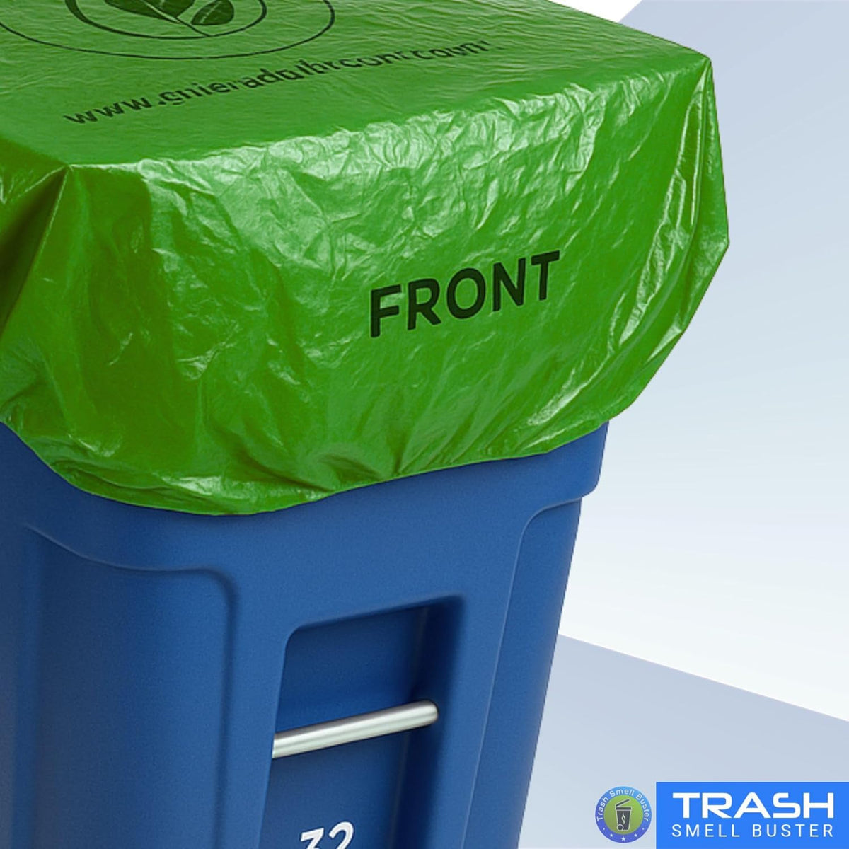 Outdoor Trash Can Cover Biodegradable Odor Eliminating Bag with Elastic Band Lemon Scented Durable