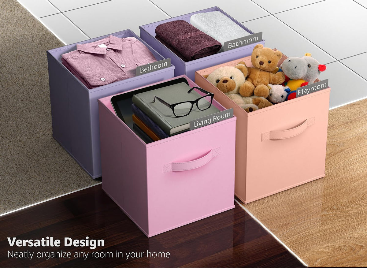 Sorbus Storage Cubes - 11" Foldable Storage Bins with Handle for Nursery, Playroom, Closet