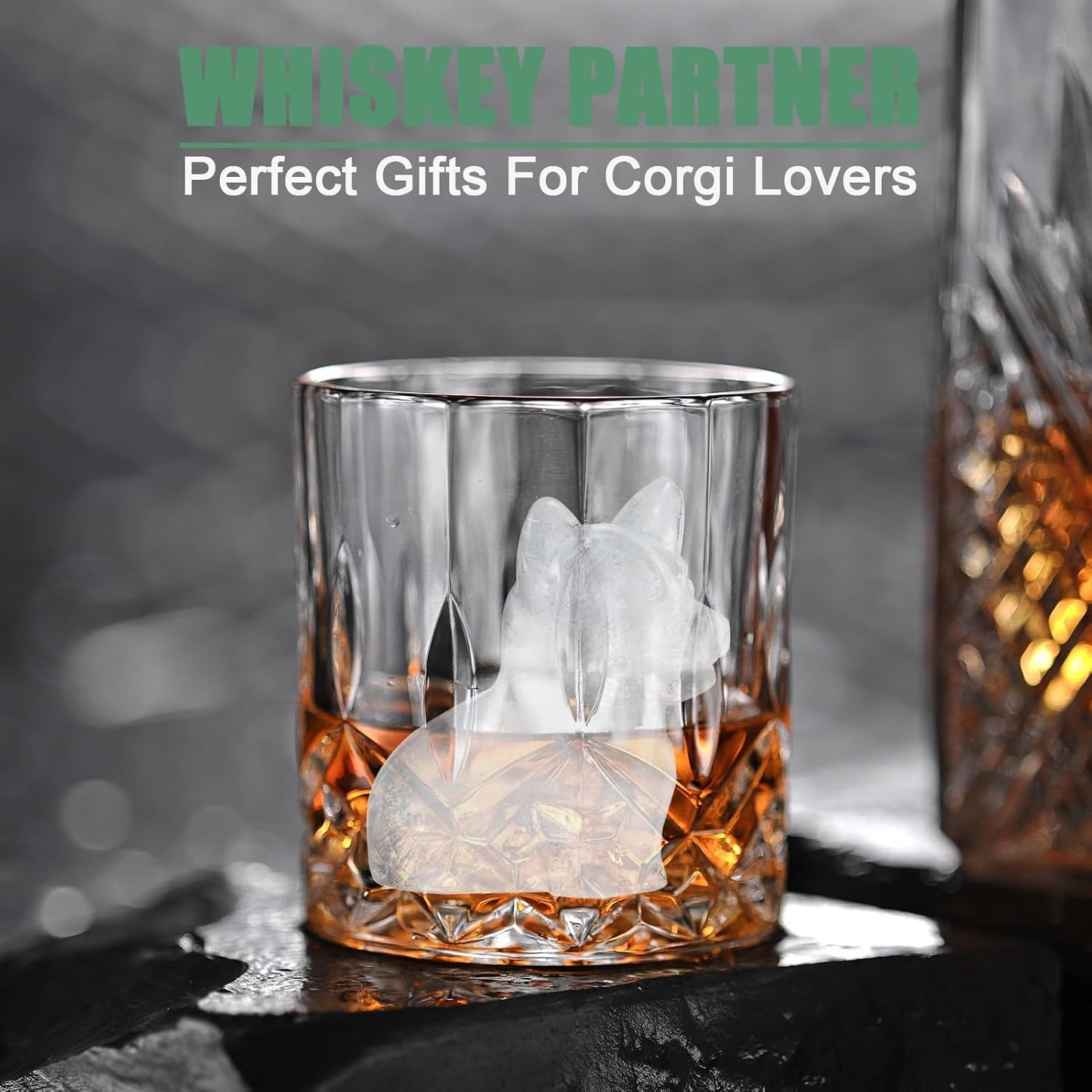 Corgi Dog gifts 3D Ice Cube Mold, Admaison Ice Cube Tray with Funnel for Cocktails, Bourbon,Brandy