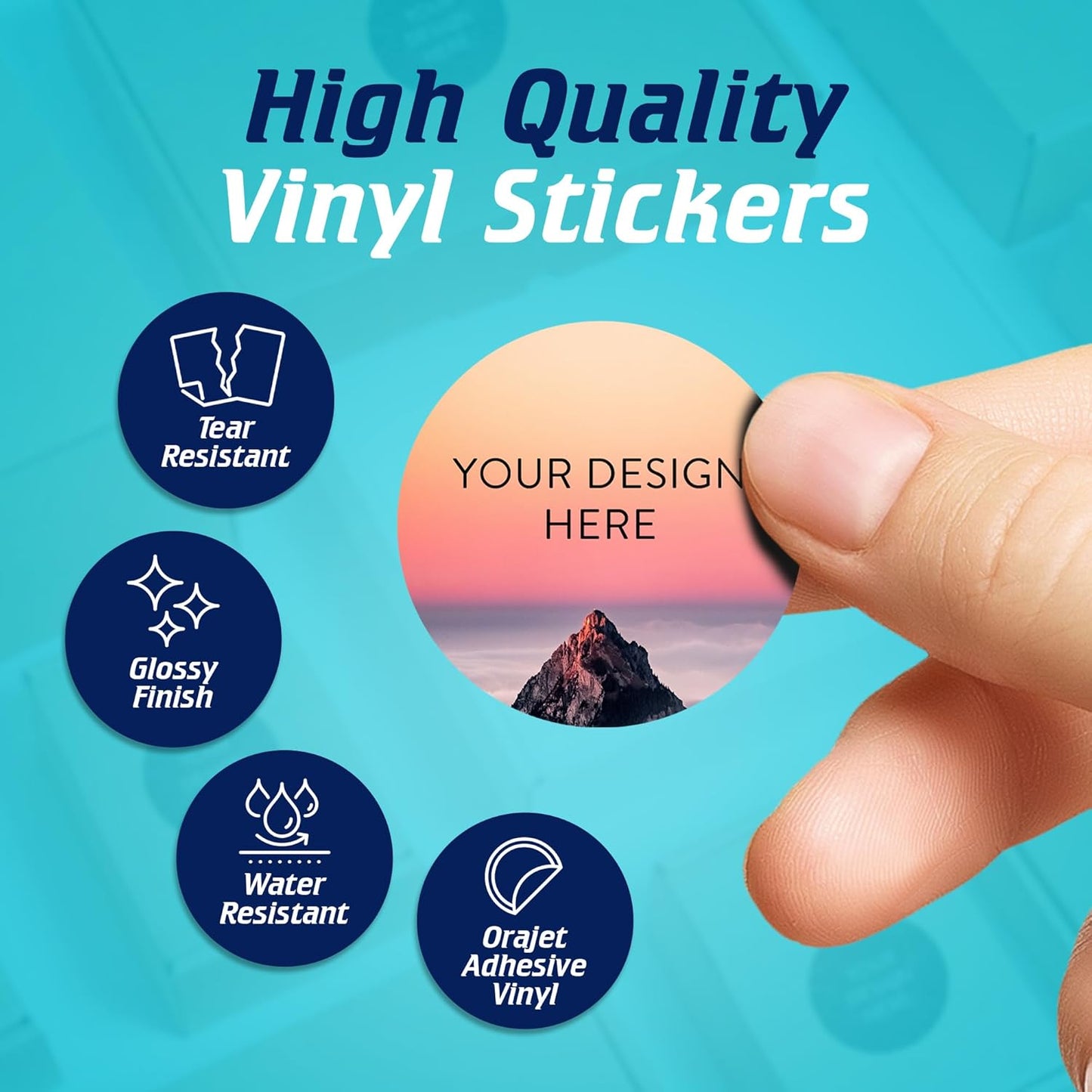 100 Custom Vinyl Stickers - Upload Your own Image, Text, Design, Logo - Personalized Logo Labels