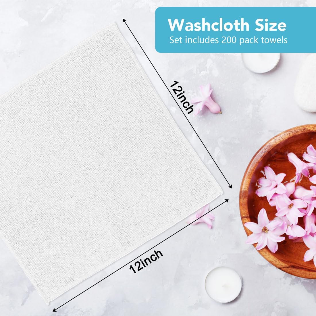 Orighty Wash Cloths Bulk Towels Set 200 Pack, Highly Absorbent and Soft Feel Microfiber Face