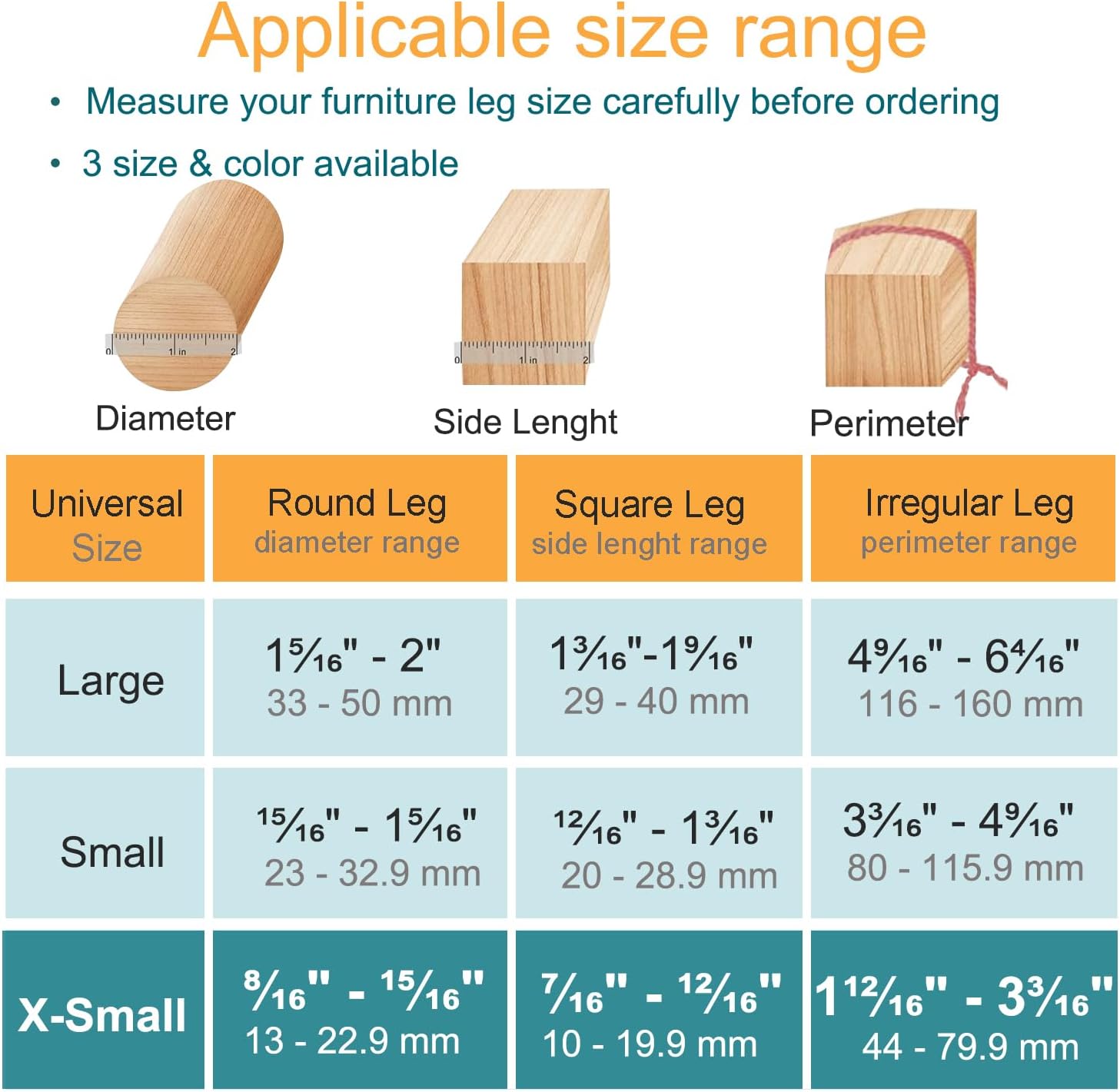 32 Pcs Chair Leg Protectors for Hardwood Floors, Silicone Felt Furniture Leg Cover Pad for