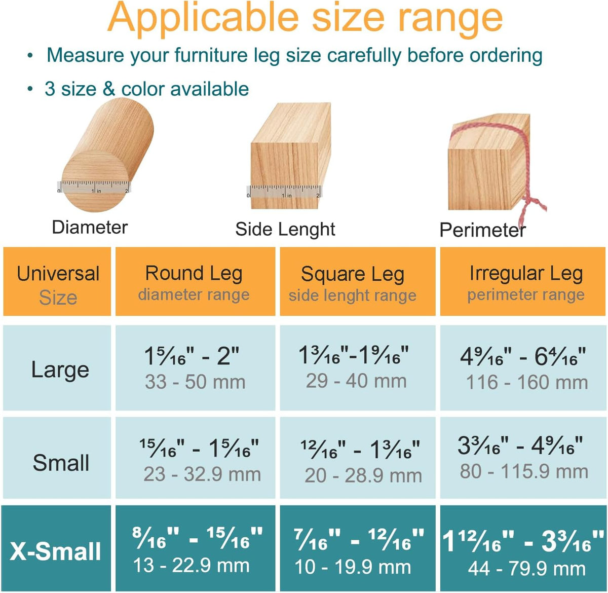 16 Pcs Chair Leg Protectors for Hardwood Floors, Silicone Felt Furniture Leg Cover Pad for