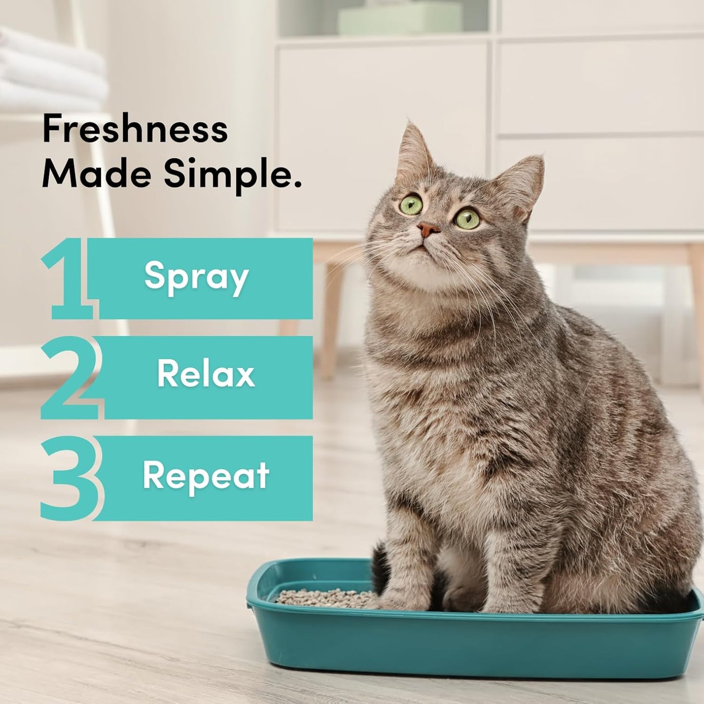 Clean Revolution Cat Litter Deodorizer Spray – 18oz, Probiotic Odor Elimination with DustLock™