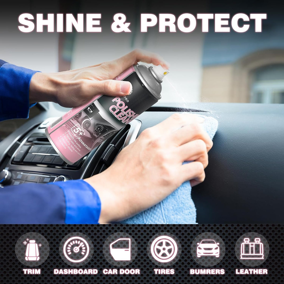 Car interior protectant Spray-Repels Dust & Staining,Restores & Protects Plastic, Vinyl, Leather