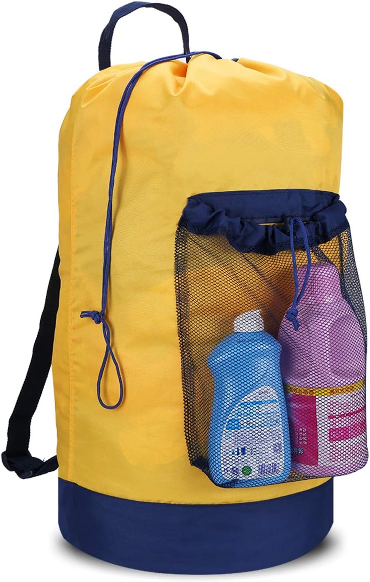 Dalykate Backpack Laundry Bag, Laundry Backpack with Shoulder Straps and Mesh Pocket Durable Nylon