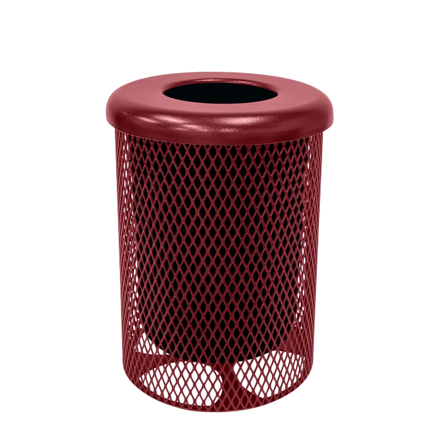 COATEDOUTDOORFURNITURE RFT-BUR Heavy Duty 32 Gallon Round Trash Receptacle, Liner Included