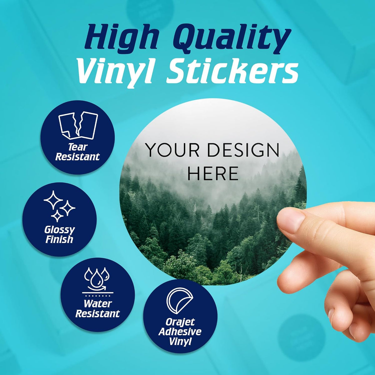 100 Custom Vinyl Stickers - Upload Your own Image, Text, Design, Logo - Personalized Logo Labels