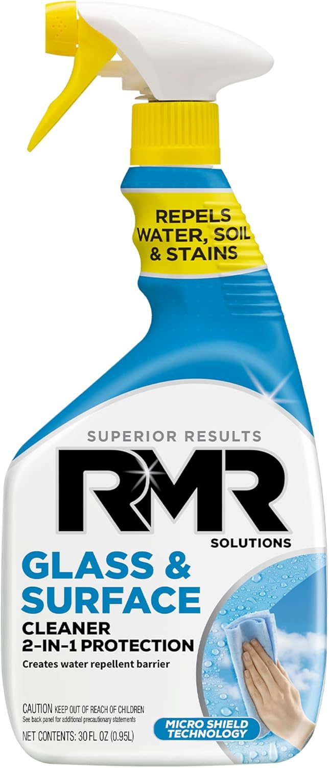 RMR Shower Spray, 2-in-1 Glass and Surface Cleaner Plus Repellent, Streak-Free Multi-Surface