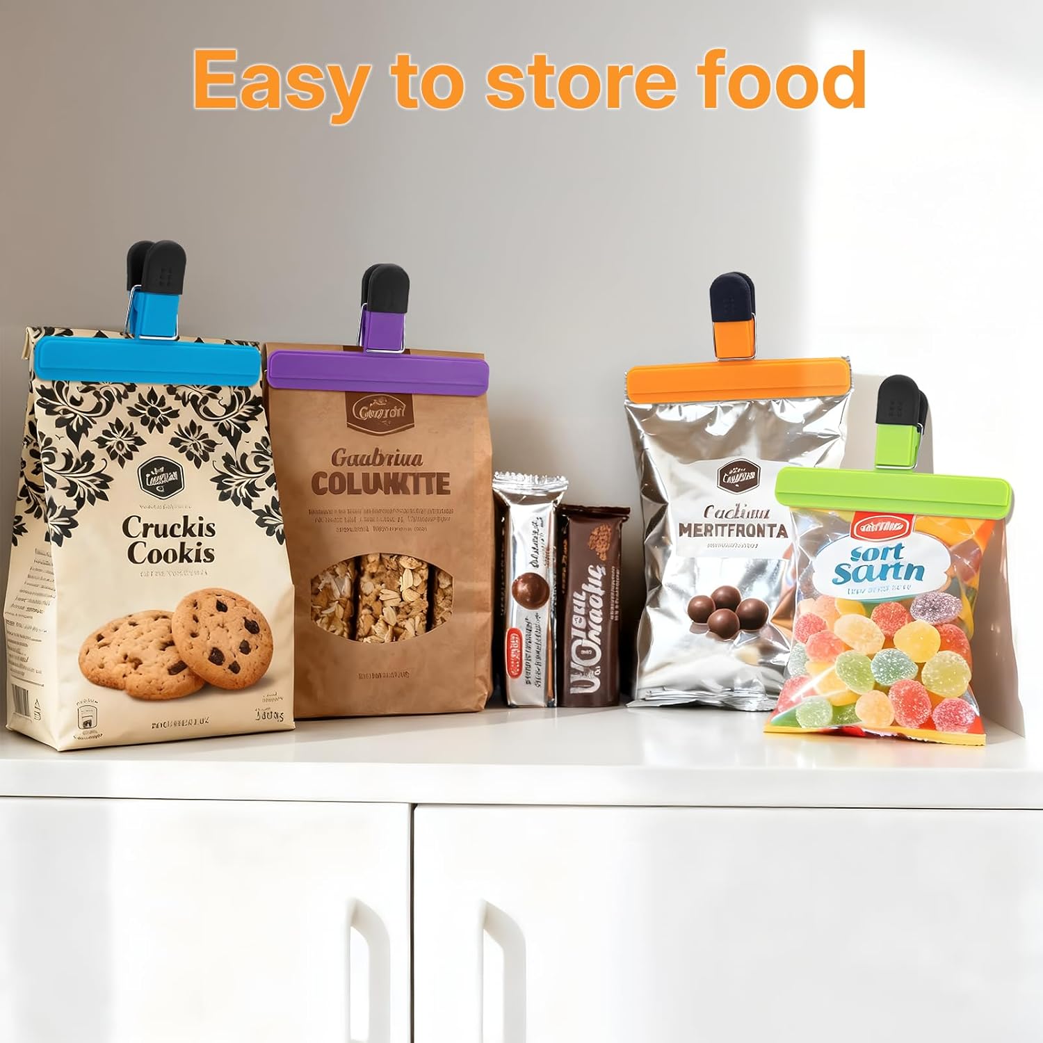 Chip Clips, 12 Pack Large Food Clips, Snack Bag Clip, Plastic Heavy Duty Seal Grips for Food