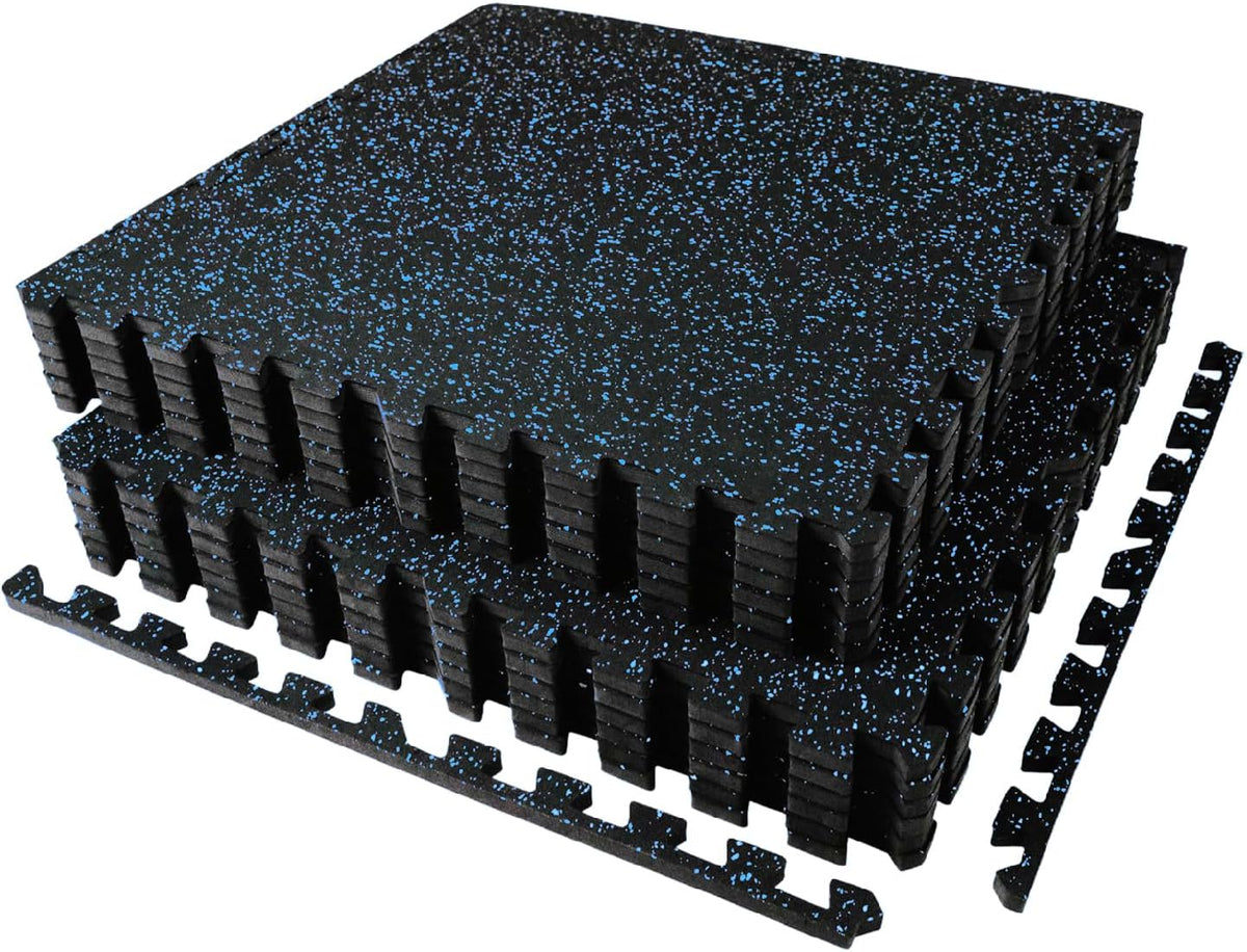 AIRHOP 0.56in Thick 48 Sq Ft Exercise Equipment Mats, 12 Tiles Upgraded Rubber Top with High
