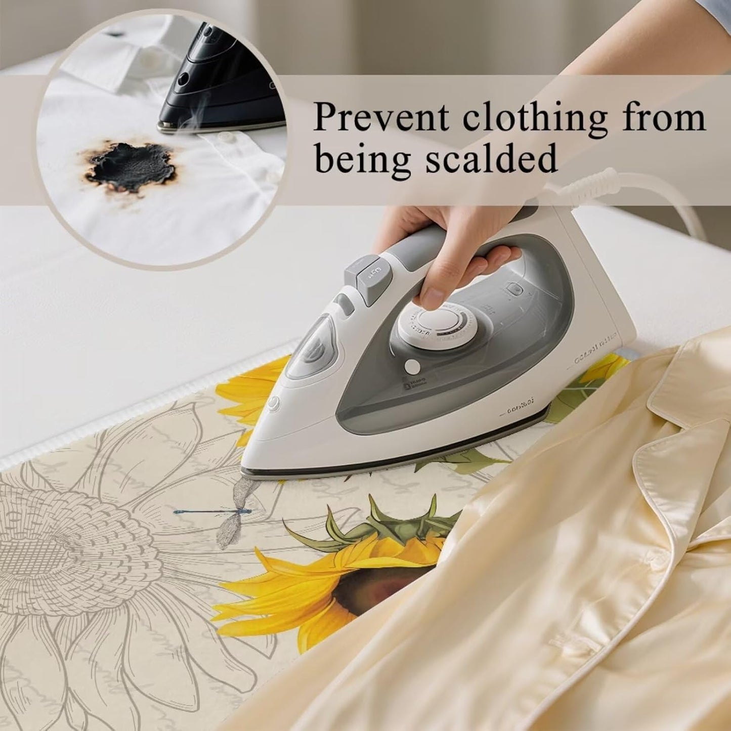Sunflower Ironing Mat Pad for Table Portable Travel Iron Blanket Vintage Ironing Board Covers