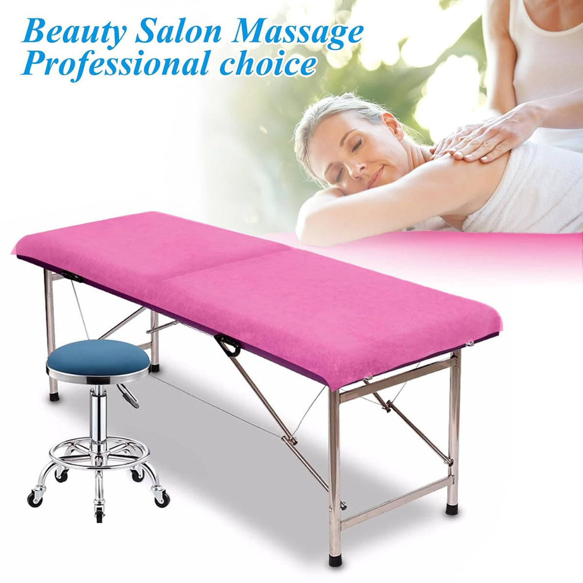 100Pcs Disposable Massage Table Sheets 31.5" x 71" Non-Woven Fabric Bed Covers for Ultimate Hygiene