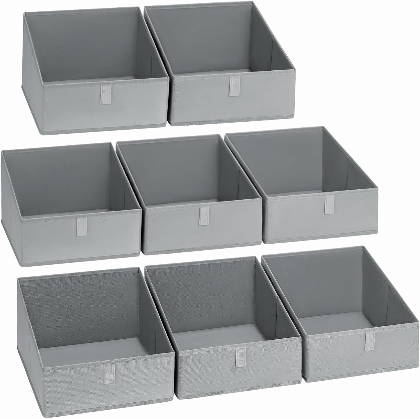DIMJ Closet Storage Bins 8 Pack - Fabric Trapezoid Closet Organizer Bin, Foldable Storage Baskets