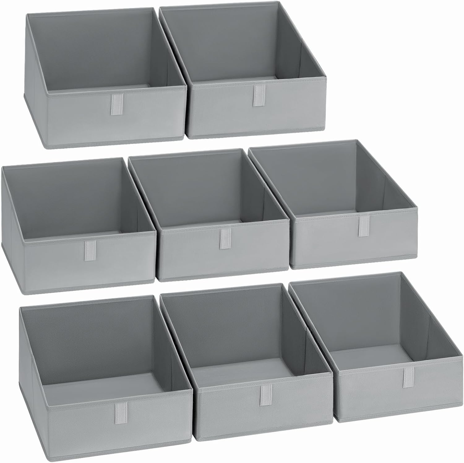 DIMJ Closet Storage Bins 8 Pack - Fabric Trapezoid Closet Organizer Bin, Foldable Storage Baskets