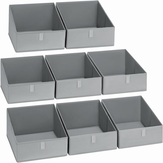 DIMJ Closet Storage Bins 8 Pack - Fabric Trapezoid Closet Organizer Bin, Foldable Storage Baskets