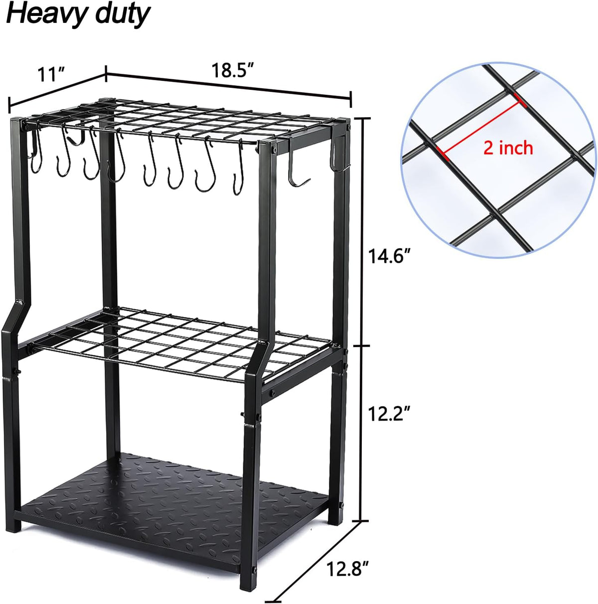 Garden Tool Organizer,Yard Tool Rack Heavy Duty,Free Standing for Garage Corner,Garage