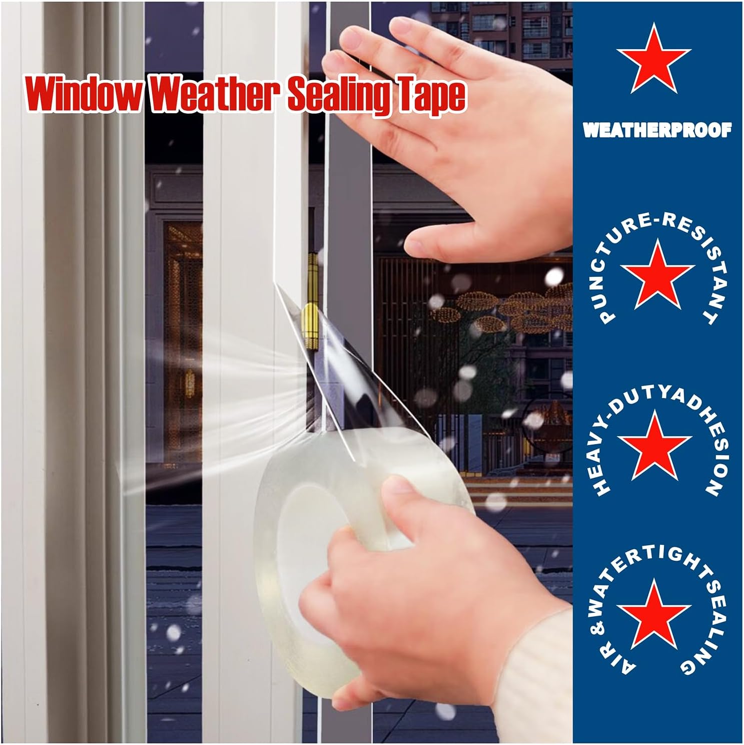 Transparent Weather Sealing Tape, 3-Inch x 85FT, Clear Draft Isolation Sealing Film - Clear Draft