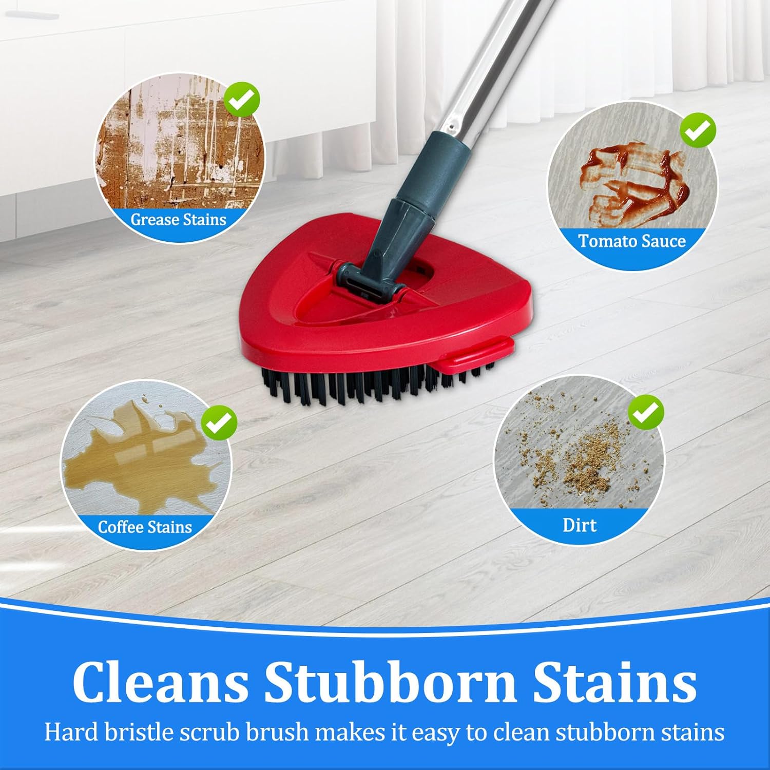 Mop Handle for Ocedar, Spin Mop Handle Replacement for O Cedar, 4 Section 30" to 58" Mop Handles