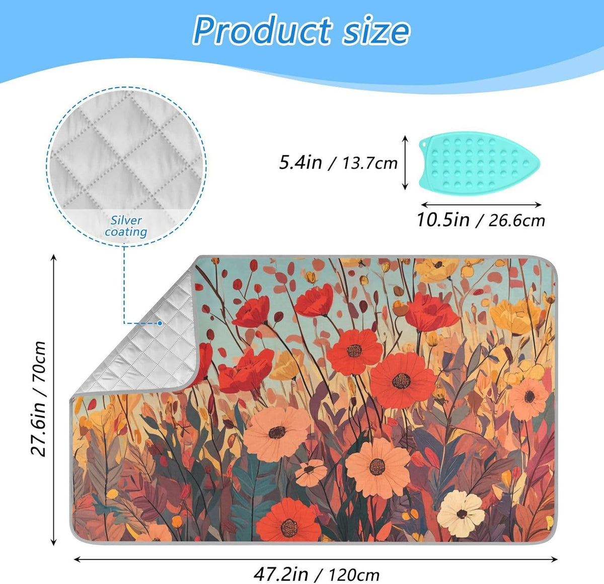 Ironing Mat Portable Ironing Pad Ironing Blanket for Table Top Heat Resistance Double-Side Using