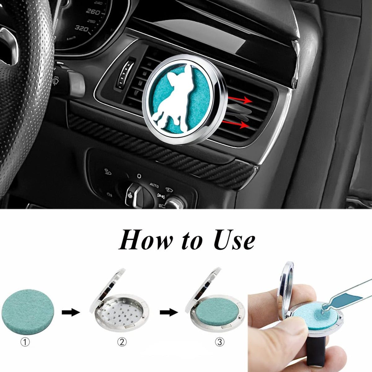 Dog Car Diffuser Vent Clips Essential Oil Car Diffuser Aromatherapy Vent Clip Air Freshener Car