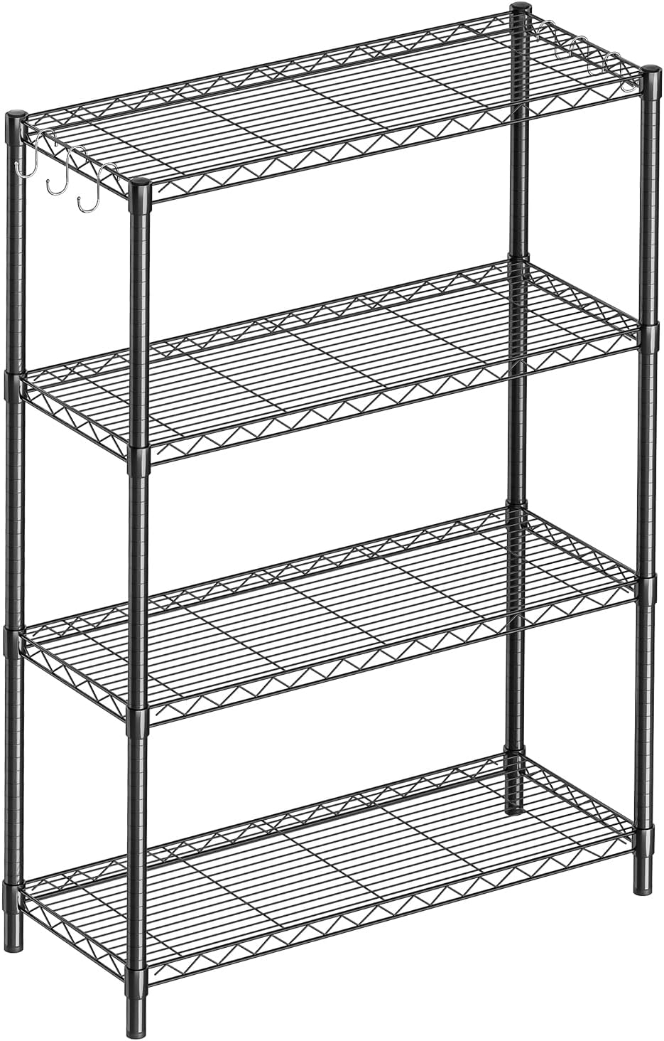 4-Shelf Adjustable Metal Shelf Wire Shelving Unit Storage Rack Display Shelf for