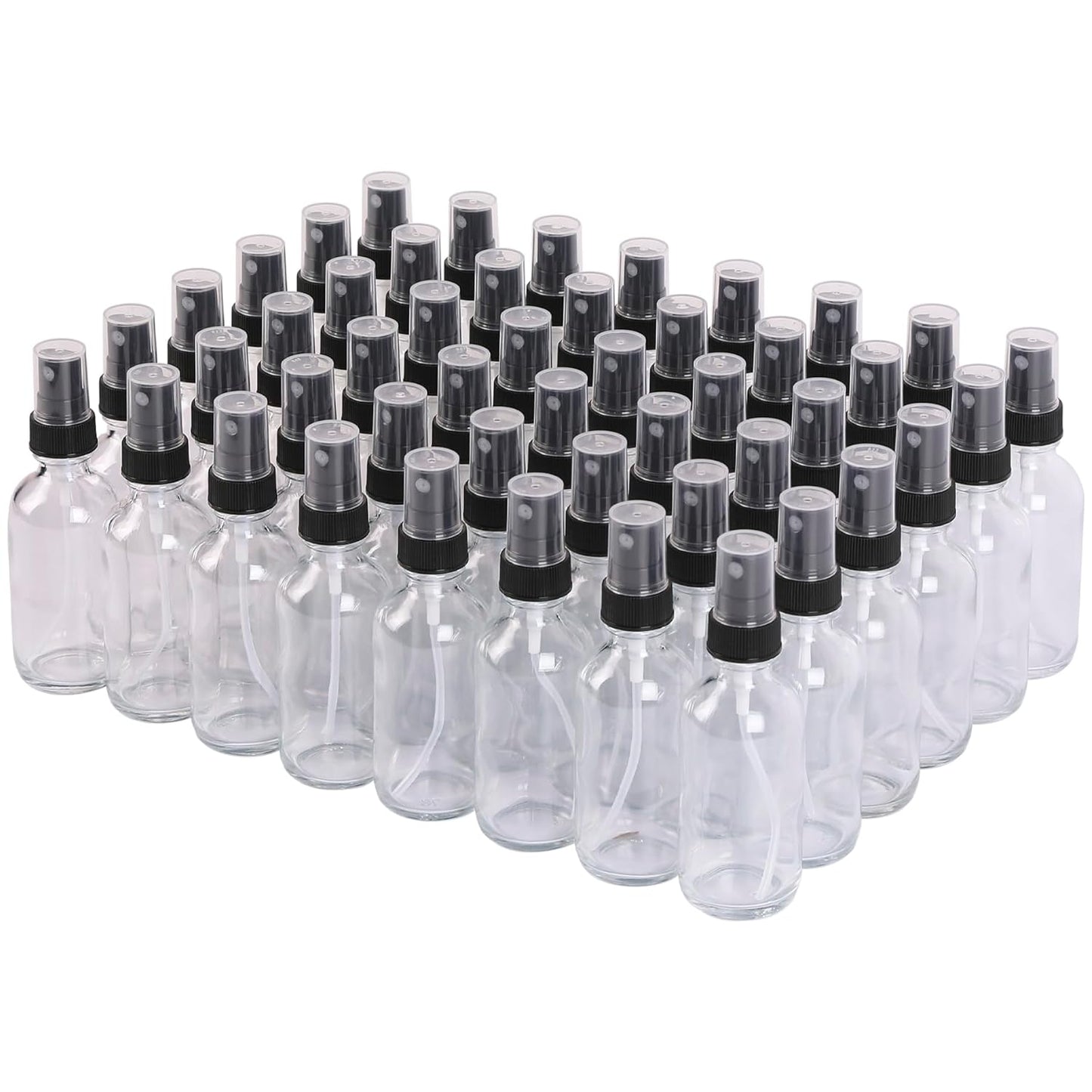 Clear Glass Small Spray Bottles 2 oz 48 Packs,Fine Mist Sprayer Pretty Finish,Refillable Containers