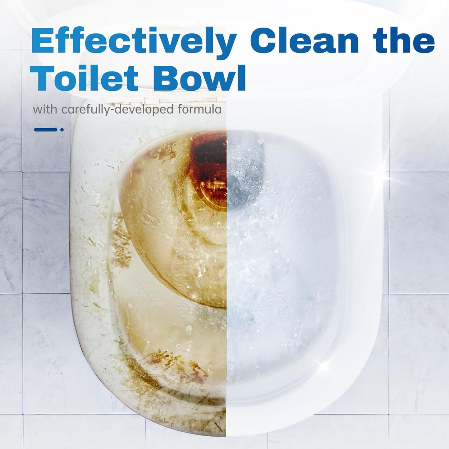 Vacplus Toilet Bowl Cleaner Tablets 12 PACK, Automatic Toilet Bowl Cleaners with Bleach for
