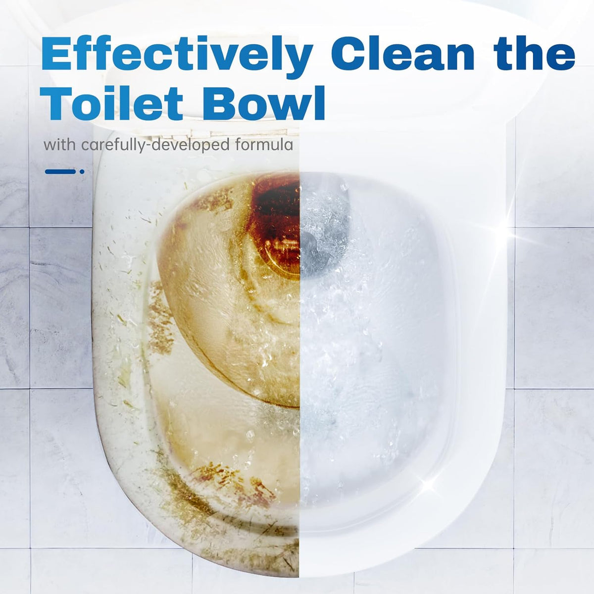 Vacplus Toilet Bowl Cleaner Tablets 50 PACK, Automatic Toilet Bowl Cleaners with Bleach for