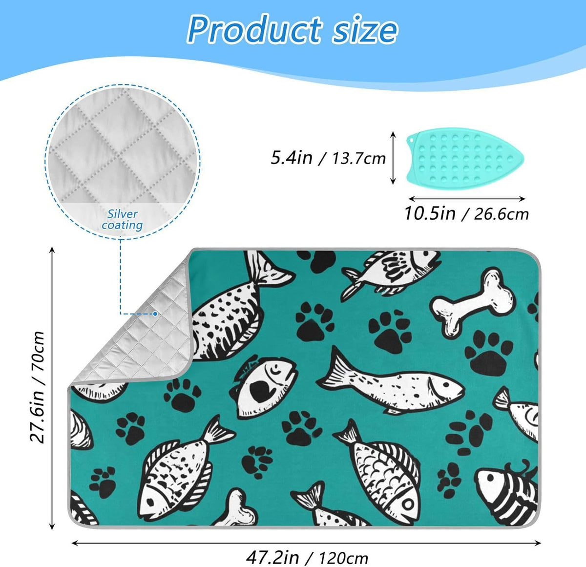 Ironing Mat Portable Ironing Pad Ironing Blanket for Table Top Heat Resistance Double-Side Using