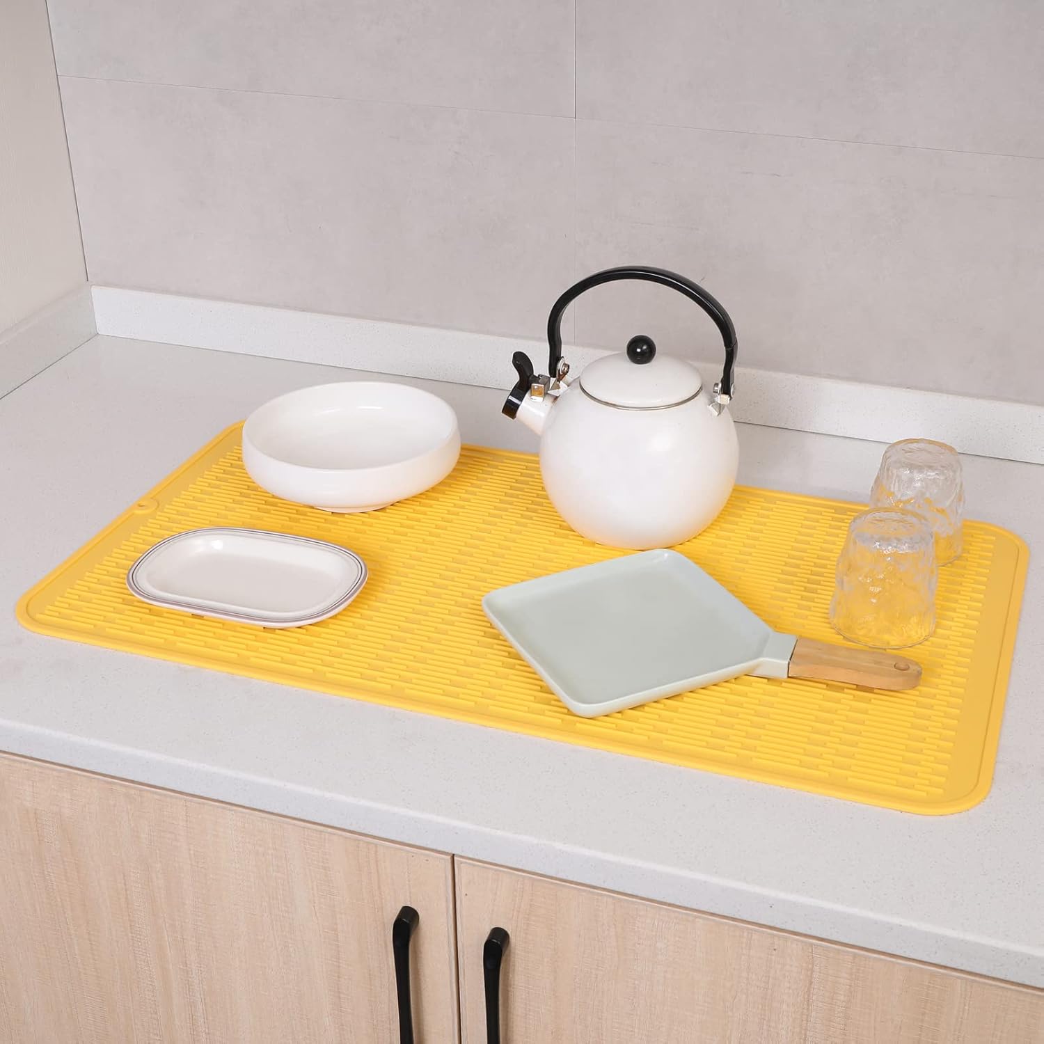 Silicone Dish Drying Mat for Multiple Usage,Easy clean,Eco-friendly,Heat-resistant Silicone Mat for