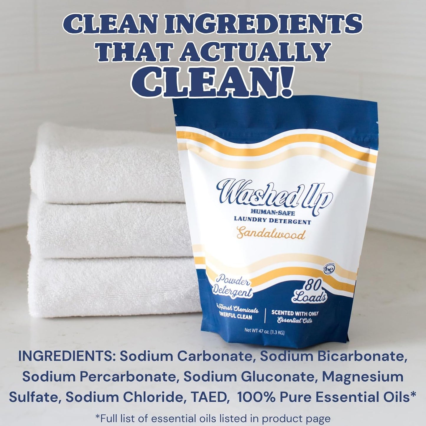 Laundry Detergent Powder | Safe for Sensitive Groups | Powerful Clean | Plant & Mineral-Based |