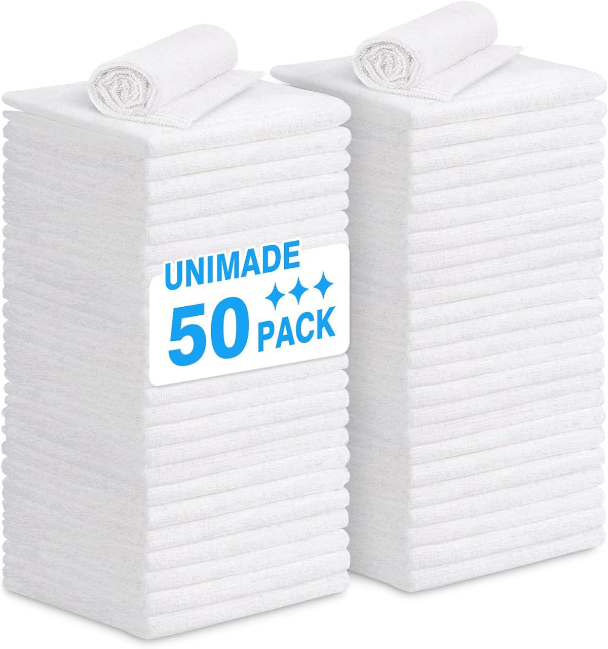 Shop Towel Rags, 50 Pack Reusable Shop Rags Bulk Microfiber Cleaning Cloth Lint Free Cleaning