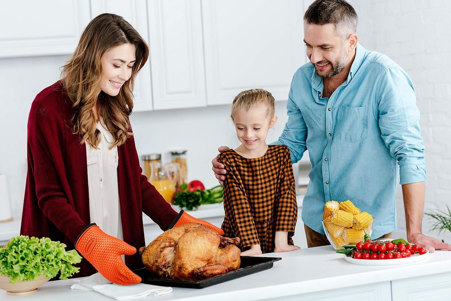KITCHEN PERFECTION S Silicone Smoker Oven Gloves -Extreme Heat Resistant BBQ Gloves -Handle Hot