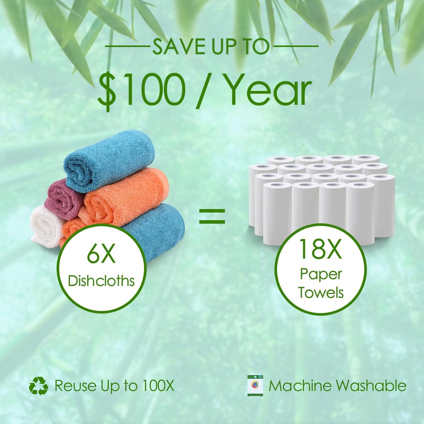 Dish Cloths 6 Pack, 10x14 inch Small Kitchen Washcloths for Washing Dishes, Lint Free Fast Dry