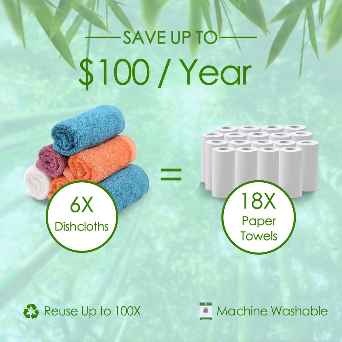 Dish Cloths 6 Pack, 10x14 inch Small Kitchen Washcloths for Washing Dishes, Lint Free Fast Dry