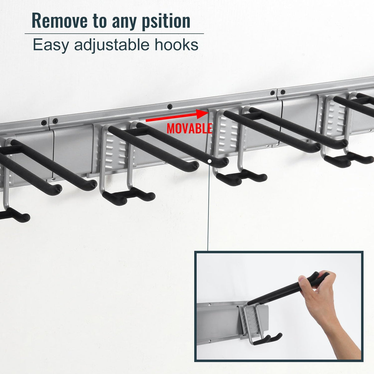 Wall Mount Tool Storage Rack, Garage Organization, Heavy Duty Garage Storage Tool Organizer, Garden