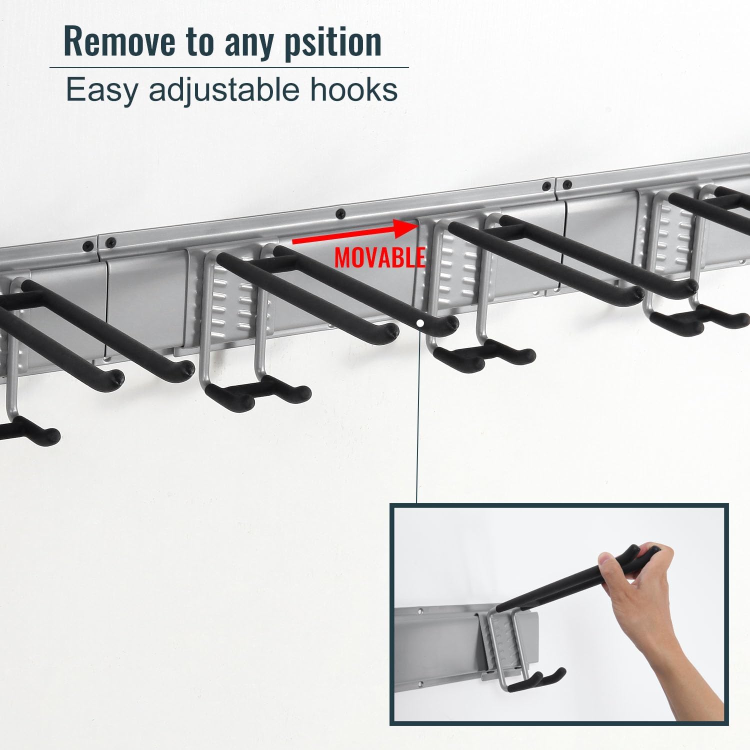 Wall Mount Tool Storage Rack, Garage Organization, Heavy Duty Garage Storage Tool Organizer, Garden