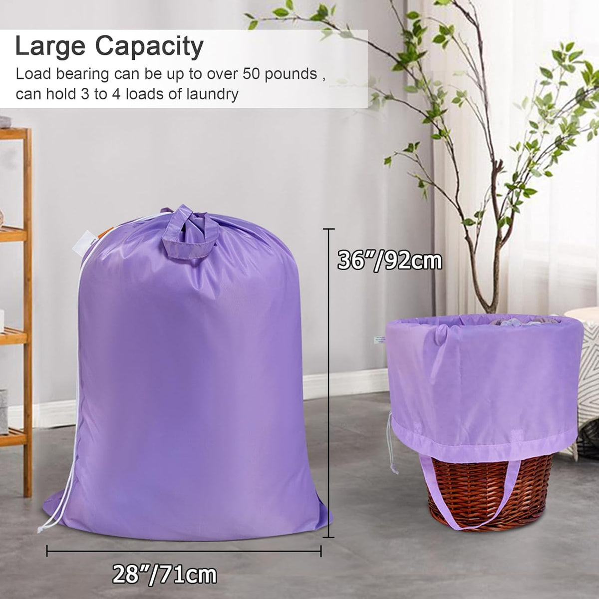 Polecasa Heavy Duty Large Laundry Bag with 130gsm Tear Resistant Fabric and Handles, Easy to Carry