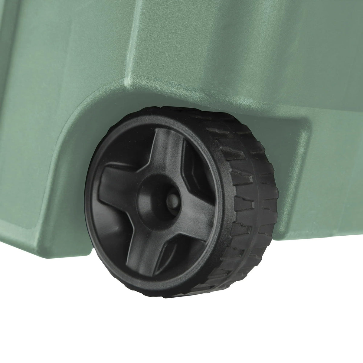 Ratiyae 40 Gallon Wheeled Industrial Tote, Rugged Plastic Storage Bin, Latch Lid, Light Green, 2