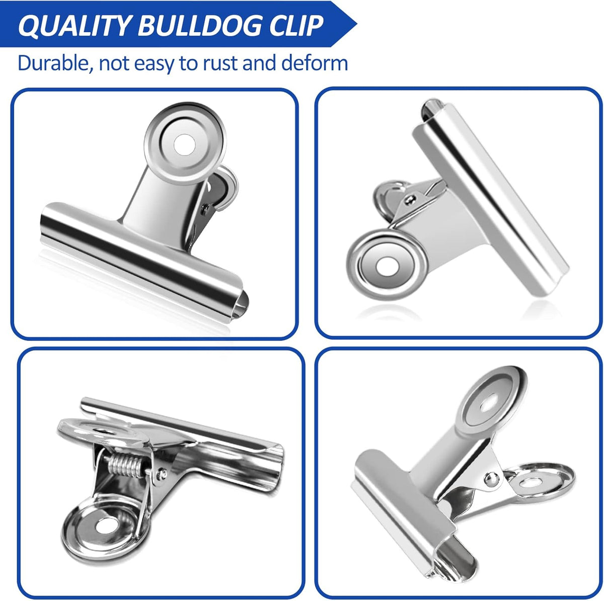 10 Pack Large Metal Hinge Clips - 2.5 Inch Silver Bull Hinge Paper Clips for Crafts, Drawing, Food