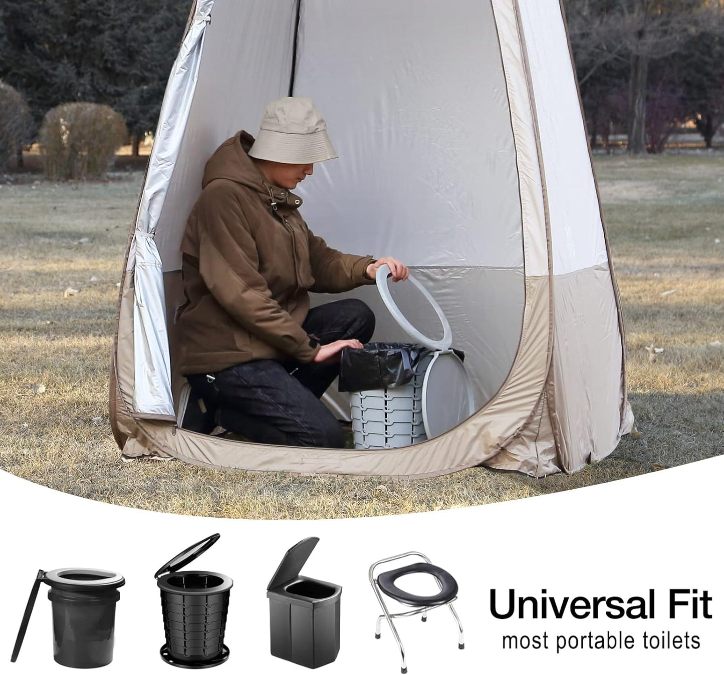 TRIPTIPS Biodegradable Portable Toilet Bags 8 Gallon｜40 Count Camping Toilet Bags for Portable