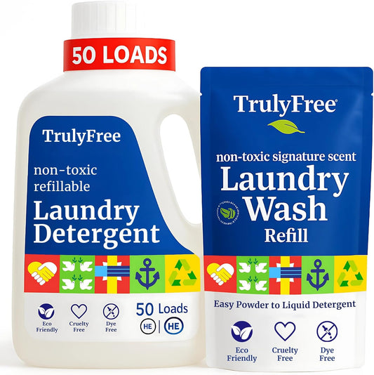 Truly Free Natural Laundry Detergent for Sensitive Skin | Eco Friendly, Plant Based, Baby Clothes