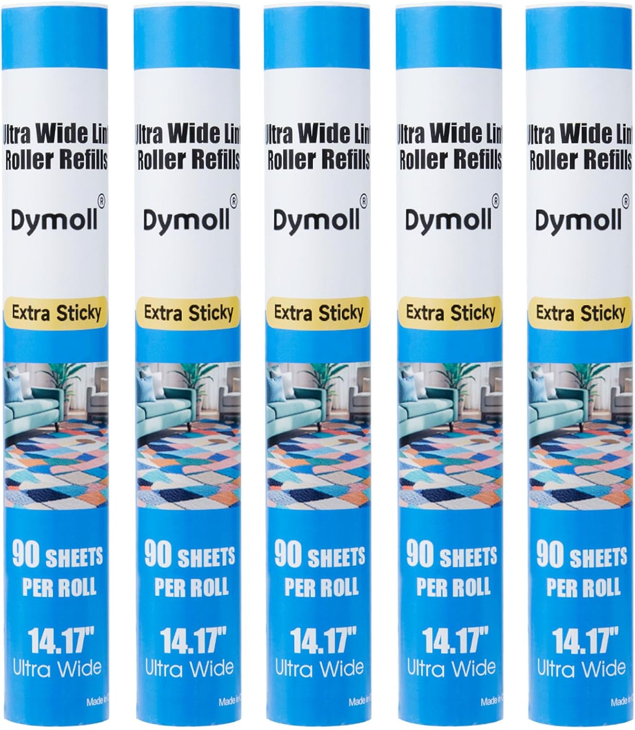 14.17" Lint Roller Refills, Extreme Sticky Large Surface Lint Roller for Cleaning Pet Hair, Wall